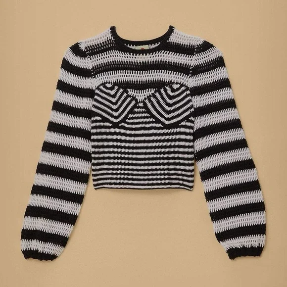 Farm Rio black and white stripped sweater - Picture 1 of 3